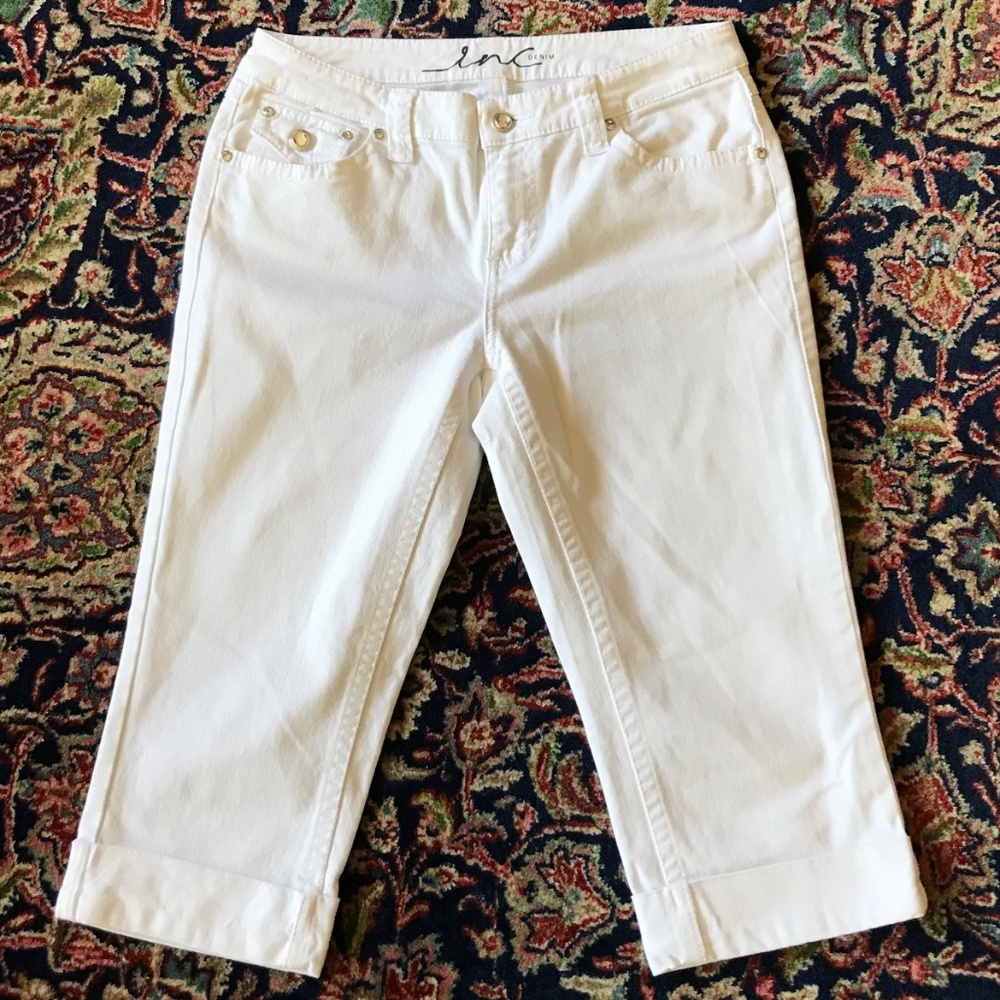 Inc Low Rise Cropped Jeans White size 6